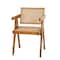 Brown Teak Wood Modern Accent Chair, 20" x 19" x 30"